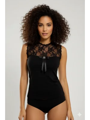 Clear Womens Wide Lace Sleeveless Elastane Body