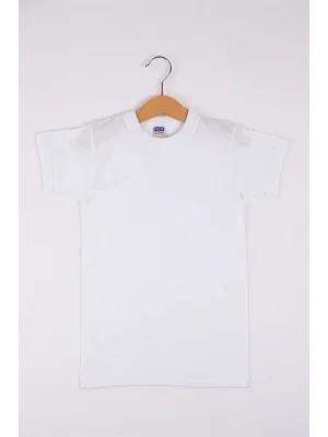 Berrak Çocuklar için Beyaz Sıfır Yaka Üst İç Giyim