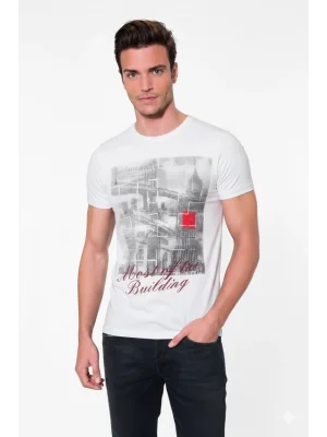 Berrak Erkek Köprü Baskılı T-Shirt 1047