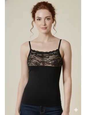 Clear Womens Lace String Strap Tank Top 2118