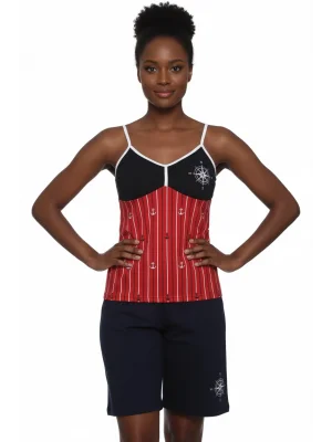 Clear Women Sailor Shorts Set 2488