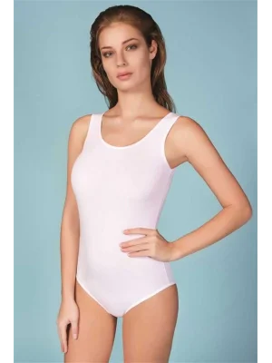 Clear Women Wide Strap Snap Bodysuit 2083