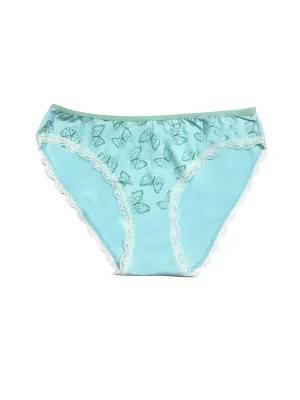 Berrak Kadın için Kenarları Beyaz Dantelli Mavi Renk Bikini Kod 11242