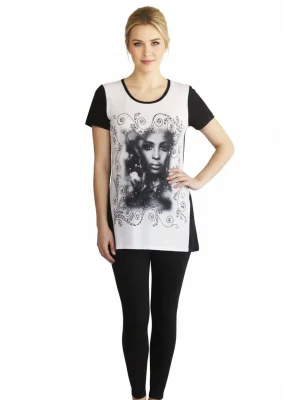 Clear Womens Rhinestone Leggings Set 2673