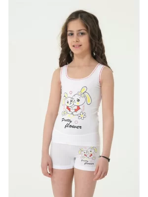 Clear Girl Rabbit Print Wide Strapped Elastane Set