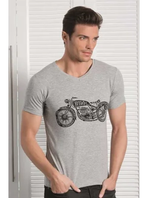 Clear Motorcycle Printed Mens T-Shirt 1049