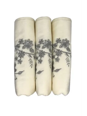 Bulteks Simli Nakışlı Kadife Desen 1 Havlu 30X50