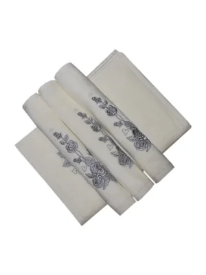 Bulteks Simli Nakışlı Kadife Ekru El Havlusu 30x50 Desen 5