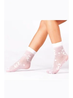 Daymod Womens Patterned Socks White