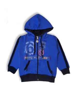 Boy Child Hooded Zippered Sweat Suit in Light Blue