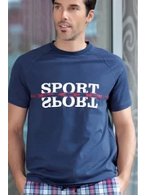 Mens Checkered Short Sleeve Pajama Set 21396