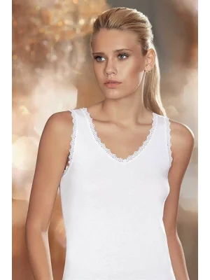 Wide Strapped Lace Ribbed Camisole B610