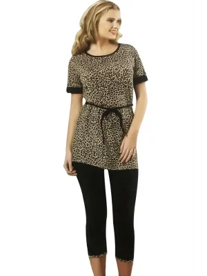 HMD Womens Leopard Printed Leggings Set 60009