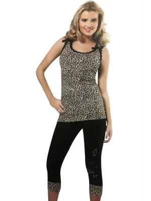 HMD Kadın Leopar Baskılı Tayt Takım 60011