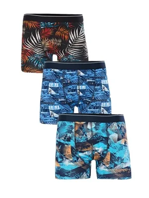 Işıl Erkek Likralı Boxer Desenli 3 Adet M