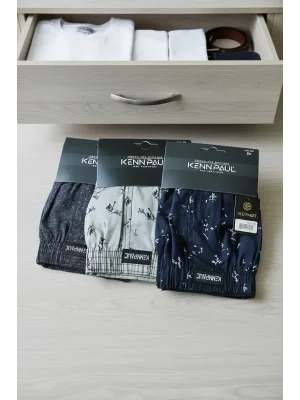 Kenpaul Desenli Poplin Erkek Boxer 3 Adet