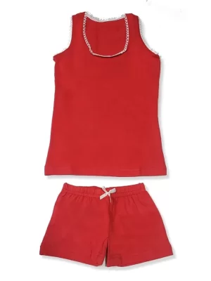 Girl Child Thick Strapped Tank Top Set 2542