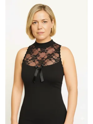 Kolsuz Boğazlı Dantelli Bady 2139