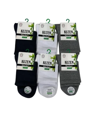 Kuzen Dikişsiz Yarım Konç Bambu Erkek Çorap 6 Adet