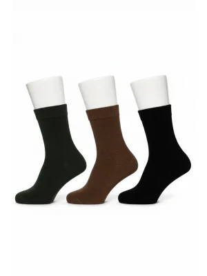 Leroni Dikşsiz Organik Pamuk Termal Havlu Çorap. Bileği Sıkmayan Lastik- 6 Adet