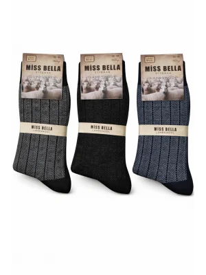 Missbella Yün Jakarlı Erkek Çorap 10 Adet
