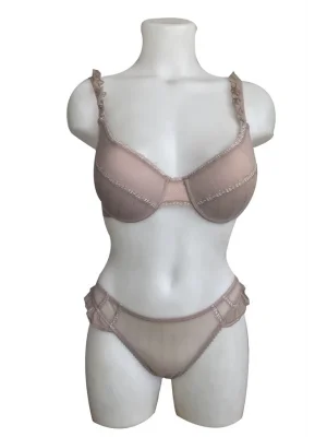 Night Flight Destekli Fırfırlı Sütyen Takımı Vizon Renk Kod 2137