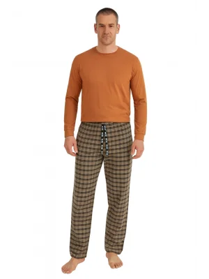 Pijalüx Erkek Kareli Poplin Cepli Alt Pijama