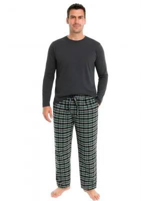 Pijalüx Mens Checkered Poplin Pocketed Pyjama Bottoms