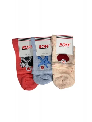 Roff Konçlu  Desenli Dikişsiz Kolej Çorap