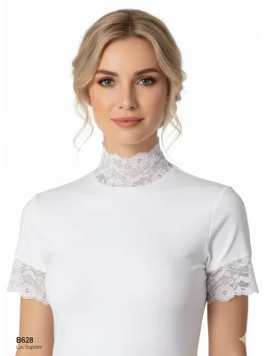 Şahinler Bayan Dantelli Yarım Kollu Bluz B628