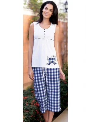 Şahinler Womens Summer Buttoned Pajamas 21522