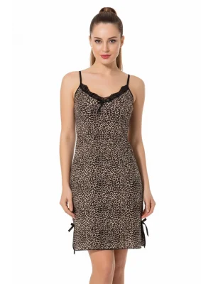 Falcons Fringed Leopard Nightgown B144