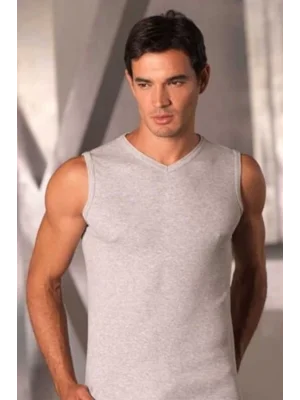 Şahinler Sleeveless V Neck Ribbed Tank Top E032