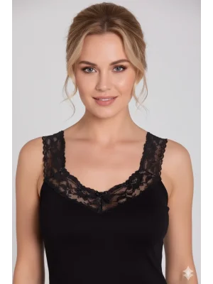 Şahinler Yaka ve Askıları Dantelli Ribana Atlet B605