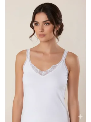 Şahinler Yakası ve Askıları Dantel Atlet B443