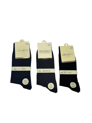 Savcıoğlu Desenli Pamuklu Erkek Çorap 3 Adet