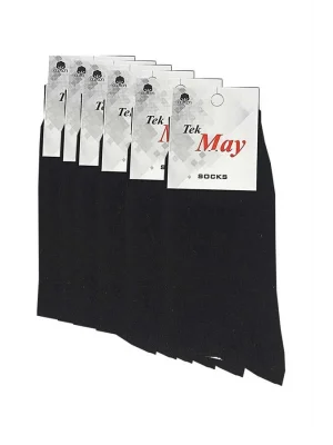 Black Mens Sock Single- May Comet 6 Pairs