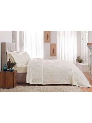 Taç Jakar Tek Kişilik Pike Takımı Glenda Krem