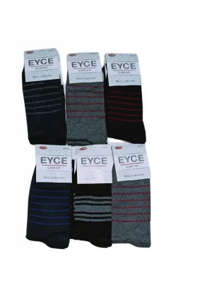 Ucuz Erkek Çorabı Çember Desenli Asorti 12 Adet