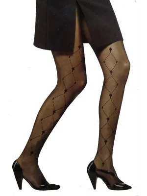 Vog Bali Model Black Color Patterned Tights