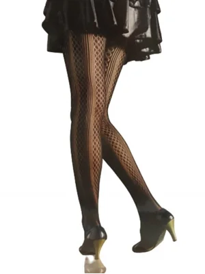 Vog Jacquard Patterned Tights 701 Black S-M