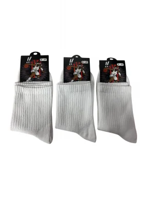 Yalıncak Uzun Konç Kolej Çorap Beyaz Desensiz 12 Adet