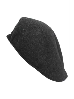 yoncatoptan Fall and Winter Plaid Black Cap Hat