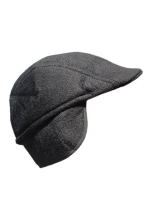 yoncatotpan Kış ve Sonbahar için Siyah Klasik Model Kulak Kapatan Kasket Şapka Esnek ve Rahat