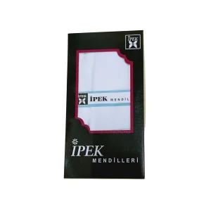 İpek Erkek Beyaz Kutulu Mendil 12 Adet 42x42 cm