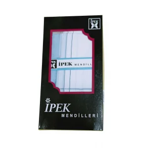 İpek Erkek Çizgili Kutulu Mendil 12 Adet 42x42 cm