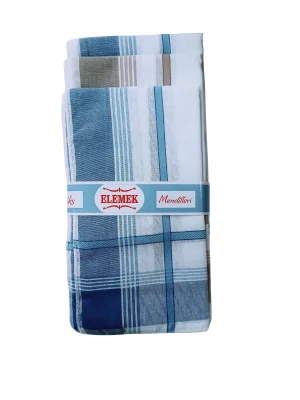 Elemek Erkek Çizgili Mendil 12 adet 39x39 cm