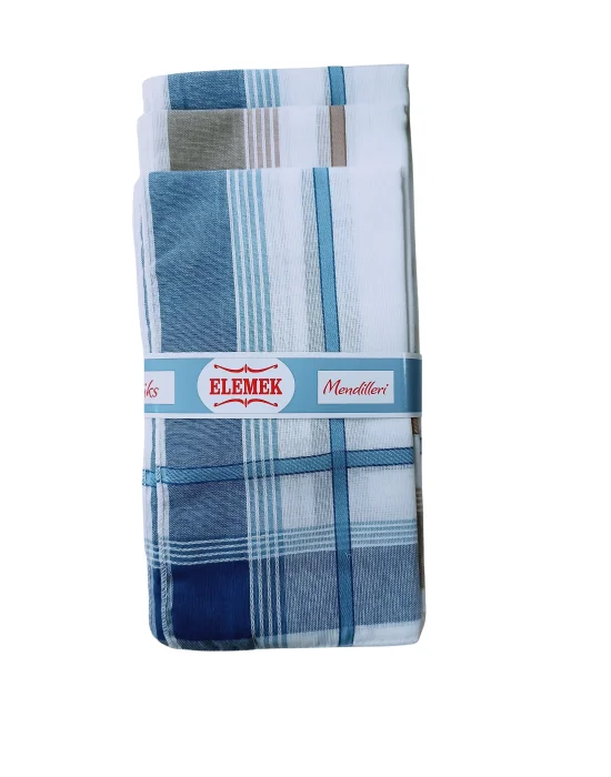 Elemek Erkek Çizgili Mendil 12 adet 39x39 cm