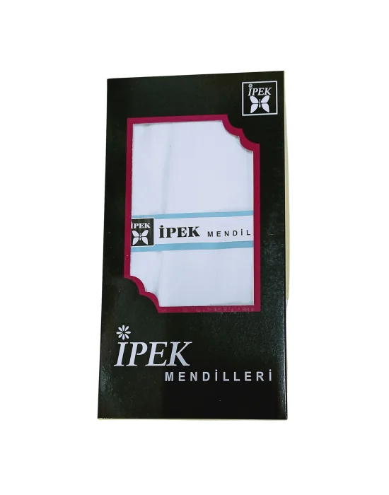 İpek Erkek Beyaz Kutulu Mendil 12 Adet 42x42 cm