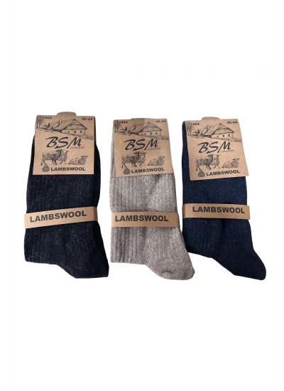 BSM Lamswool Kışlık Erkek Çorap 3 Adet